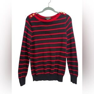 Ralph Lauren Black and Red Striped Sweater